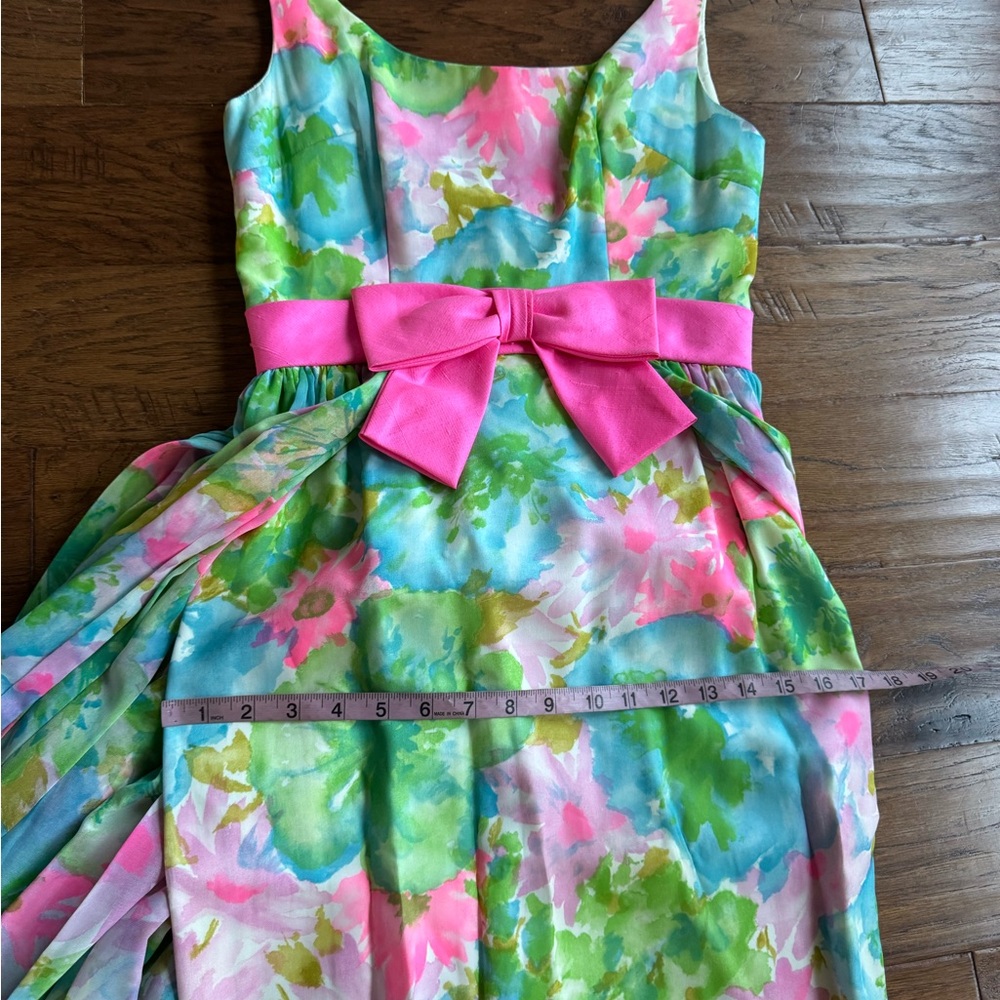Vintage Guenter Richard Floral Watercolors Chiffon Gown - Picture 16 of 17